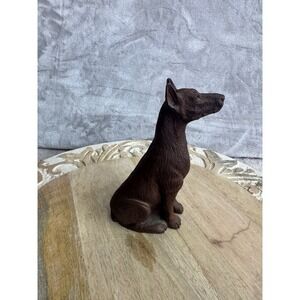 Red Mill Mfg Vintage Handcrafted Pecan Shell Resin Dog Figurine Brown 8 Inch